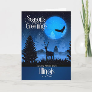 Cartes Pour Fêtes Annuelles Illinois Le Cerf Des Bois De L'État Des Prairies