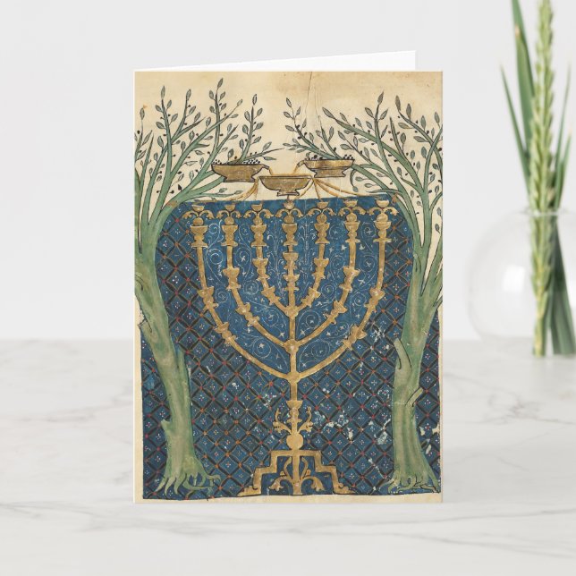 Cartes Pour Fêtes Annuelles Illumination d'un menorah, de (Devant)