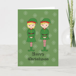 Cartes Pour Fêtes Annuelles illusima Elfes Noël Flocons de Neige Vert