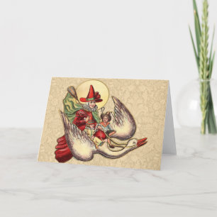 Cartes Pour Fêtes Annuelles Illustration Antique de l'Enfant de Mère l'Oye