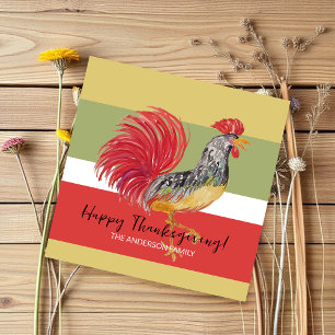 Cartes Pour Fêtes Annuelles Illustration aquarelle Coq Rouge