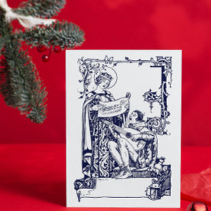 Cartes Pour Fêtes Annuelles Illustration Art Nouveau de chanteurs de Noël médi