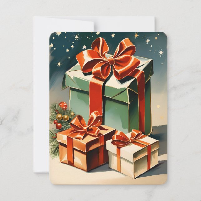 Cartes Pour Fêtes Annuelles illustration cadeau noël (Devant)