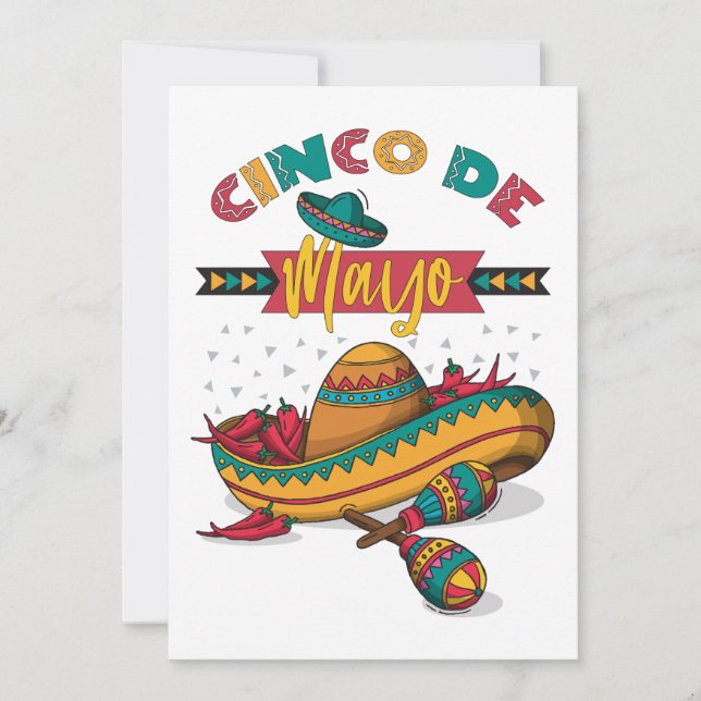 Cartes Pour Fêtes Annuelles Illustration Cinco De Mayo, 1/2 (Devant)