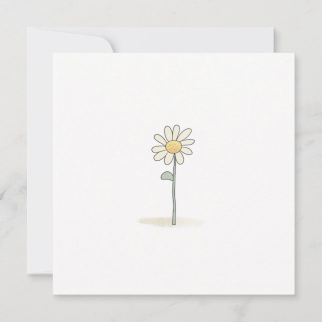 Cartes Pour Fêtes Annuelles Illustration Daisy - Fleur Douce Simple (Devant)