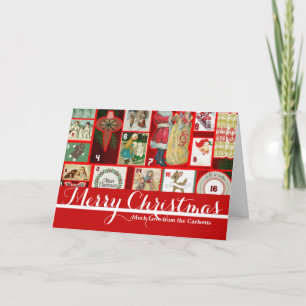 Cartes Pour Fêtes Annuelles Illustration de bloc de Noël au carré pour l'Avent