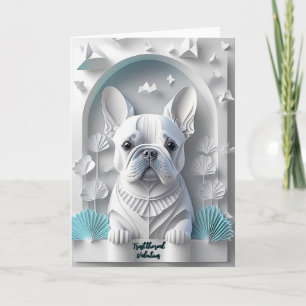 Cartes Pour Fêtes Annuelles Illustration de Bouledogue Français Papercut