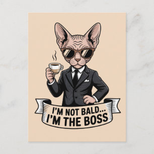 Cartes Pour Fêtes Annuelles Illustration de café avec chat Sphynx boss