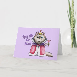 Cartes Pour Fêtes Annuelles Illustration de chat persan de la Reine des Coeurs