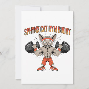 Cartes Pour Fêtes Annuelles Illustration de chat Sphynx en forme en salle de s