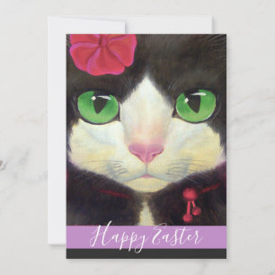 Cartes Pour Fêtes Annuelles Illustration de chats violets de chaton de Pâques