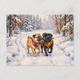 Cartes Pour Fêtes Annuelles Illustration de chien balai de forêt hivernale fan