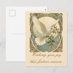 Cartes Pour Fêtes Annuelles Illustration de colombe stylisée Art Nouveau de No