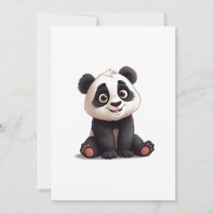 Cartes Pour Fêtes Annuelles Illustration de dessin animé d'ours panda assis