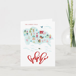 Cartes Pour Fêtes Annuelles Illustration de dessin du village de Noël du pôle 