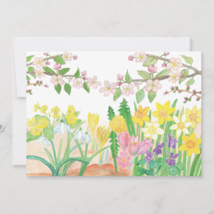 Cartes Pour Fêtes Annuelles Illustration de fleurs de pommier et fleurs printa