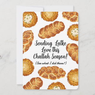Cartes Pour Fêtes Annuelles Illustration de jeu de mots pour Hanouka – Latkes 