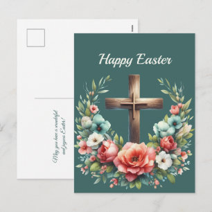 Cartes Pour Fêtes Annuelles Illustration de la croix florale de Pâques