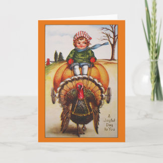 Cartes Pour Fêtes Annuelles Illustration de la fête de la Turquie vintage Cart