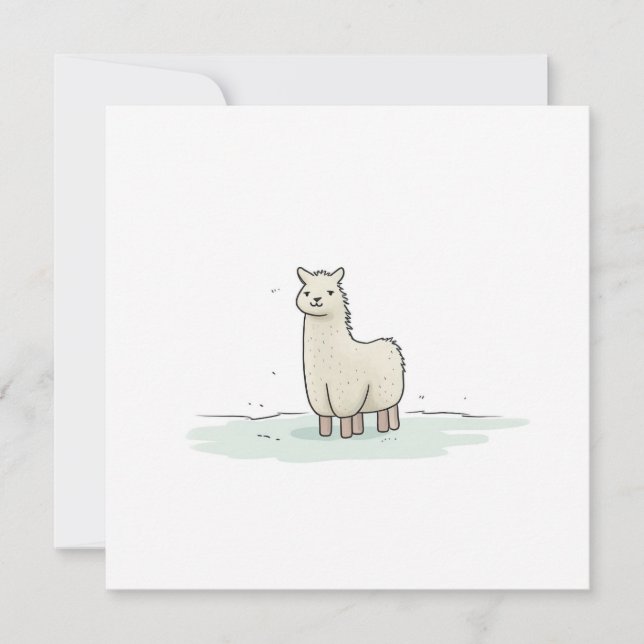 Cartes Pour Fêtes Annuelles Illustration de la llama mignonne - Adorable et ca (Devant)