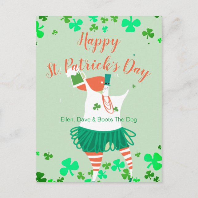 Cartes Pour Fêtes Annuelles Illustration de la Saint-Patrick (Devant)