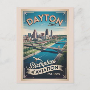 Cartes Pour Fêtes Annuelles Illustration de l'affiche de voyage rétro de Dayto