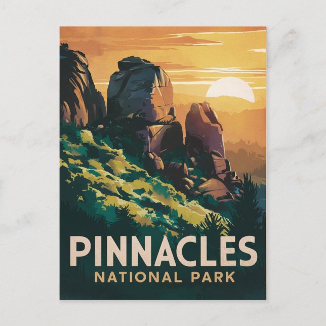Cartes Pour Fêtes Annuelles Illustration de l'aquarelle du parc national Pinna (Devant)