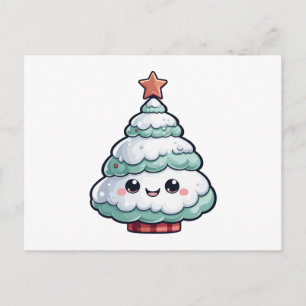 Cartes Pour Fêtes Annuelles Illustration de l'arbre de Noël Cute Kawaii