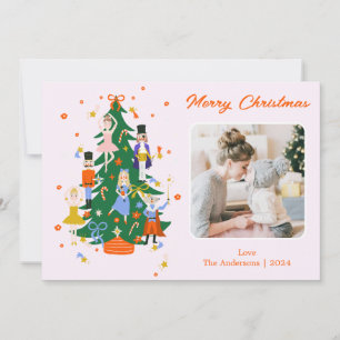 Cartes Pour Fêtes Annuelles Illustration de l'arbre de Noël mignon avec photo