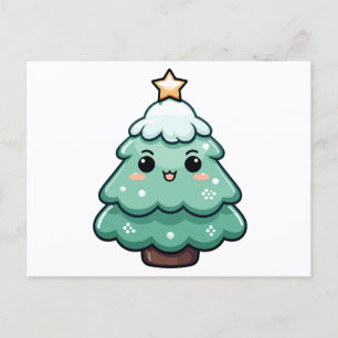 Cartes Pour Fêtes Annuelles Illustration de l'arbre de Noël souriant