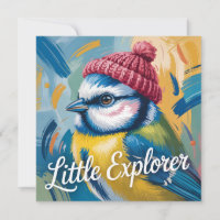 Illustration de mésange bleue "Petit Explorateur"
