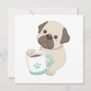 Cartes Pour Fêtes Annuelles Illustration de mignon chien et de muscade