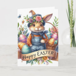 Cartes Pour Fêtes Annuelles Illustration de mignonettes de lapin de Pâques