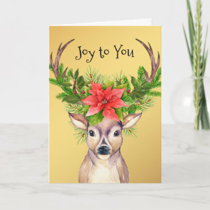 Cartes Pour Fêtes Annuelles Illustration de Noël Joy Holiday Deer