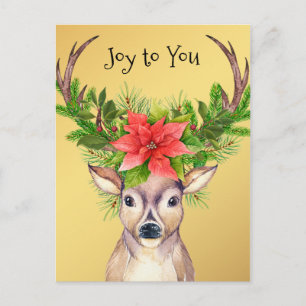Cartes Pour Fêtes Annuelles Illustration de Noël Joy Holiday Deer