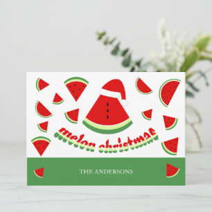 Cartes Pour Fêtes Annuelles Illustration de Noël mignonne Melon Joyeux
