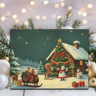Cartes Pour Fêtes Annuelles Illustration de Noël Vintage