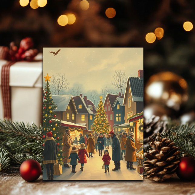 Cartes Pour Fêtes Annuelles Illustration de Noël Vintage (Créateur téléchargé)