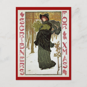Cartes Pour Fêtes Annuelles Illustration de Noël vintage Art nouveau couvertur