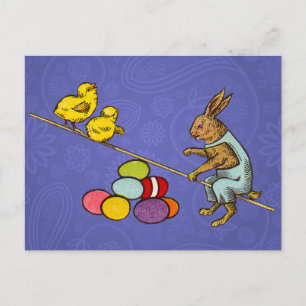 Cartes Pour Fêtes Annuelles Illustration de Pâques : lapin qui couve des œufs