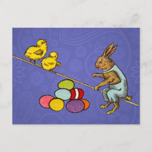 Cartes Pour Fêtes Annuelles Illustration de Pâques : lapin qui couve des œufs