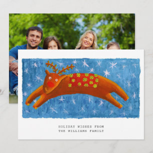 Cartes Pour Fêtes Annuelles Illustration de Photo de Renne Mignon de Noël