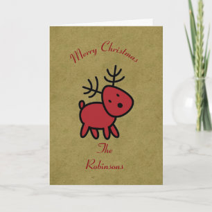Cartes Pour Fêtes Annuelles Illustration de renne de Noël rouge