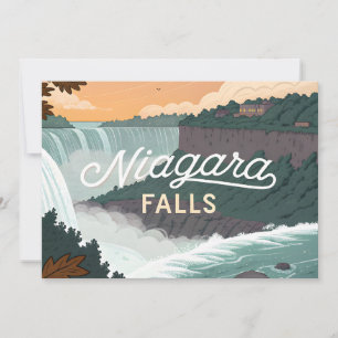 Cartes Pour Fêtes Annuelles Illustration de style rétro vintage des chutes du
