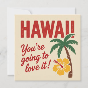 Cartes Pour Fêtes Annuelles Illustration de voyage des îles hawaïennes rétro v
