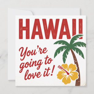 Cartes Pour Fêtes Annuelles Illustration de voyage des îles hawaïennes rétro v
