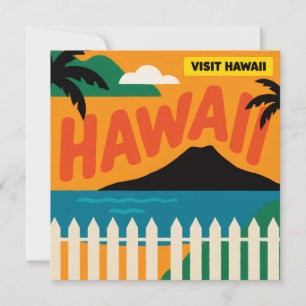 Cartes Pour Fêtes Annuelles Illustration de voyage des îles hawaïennes rétro v