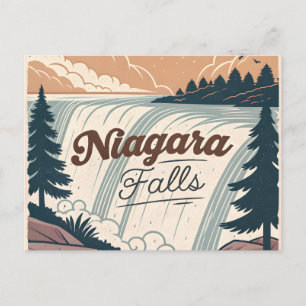 Cartes Pour Fêtes Annuelles Illustration de voyage vintage rétro des chutes du