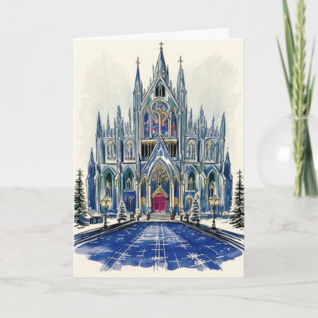 Cartes Pour Fêtes Annuelles Illustration d'église (Devant)