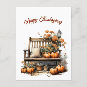 Cartes Pour Fêtes Annuelles Illustration du banc floral orange de Thanksgiving